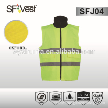 2015 hot sale padded cheap high visibility safety vest with 190t taffeta lining with many pockets , EN ISO 20471:2013